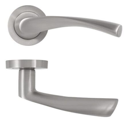 Frelan Eclipse 62112 Satin Nickel 'Monza' Lever on Round Rose Set