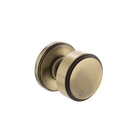 Antique Brass Millhouse Brass Boulton Solid Brass Stepped Mortice Door Knob on Concealed Fix Rose - (MH350SMKAB)
