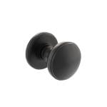 Matt Black Millhouse Brass Edison Solid Brass Domed Mortice Door Knob on Concealed Fix Rose - (MH400DMKMB)