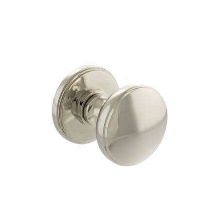 Polished Nickel Millhouse Brass Edison Solid Brass Domed Mortice Door Knob on Concealed Fix Rose - (MH400DMKPN)