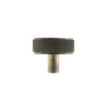 Antique Brass Millhouse Brass Hargreaves Disc Knurled Cabinet Knob on Concealed Fix - (MHCK1935AB)