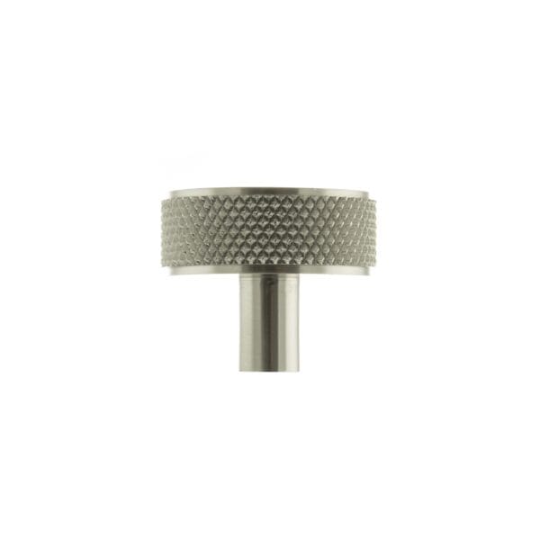 Satin Nickel Millhouse Brass Hargreaves Disc Knurled Cabinet Knob on Concealed Fix - (MHCK1935SN)
