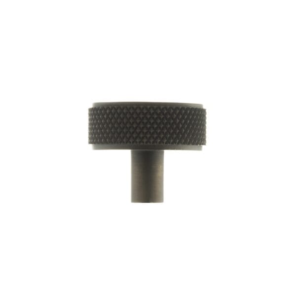 Urban Dark Bronze Millhouse Brass Hargreaves Disc Knurled Cabinet Knob on Concealed Fix - (MHCK1935UDB)