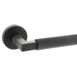 Matt Black Millhouse Brass Cartwright Knurled Lever Door Handle on Round Rose - (MHR200MB)
