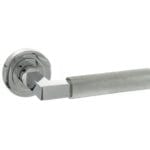 Polished Chrome Millhouse Brass Cartwright Knurled Lever Door Handle on Round Rose - (MHR200PC)