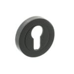Matt Black Millhouse Brass Euro Escutcheons on Round Rose - (MHREMB)