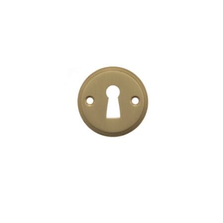 Satin Brass Millhouse Brass Solid Brass Open Key Hole Escutcheons - (MHRKESB)