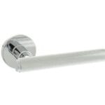 Polished Chrome Millhouse Brass Stephenson Knurled Lever Door Handle on 5mm Slimline Round Rose - (MHSR250PC)