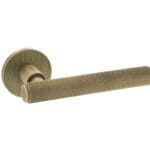 Yester Bronze Millhouse Brass Stephenson Knurled Lever Door Handle on 5mm Slimline Round Rose - (MHSR250YB)