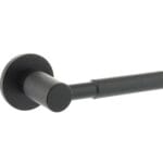 Matt Black Millhouse Brass Mason Knurled Lever Door Handle on 5mm Slimline Round Rose - (MHSR500MB)