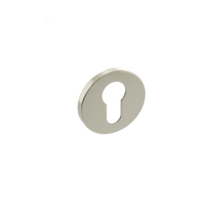 Polished Nickel Millhouse Brass Euro Escutcheons on 5mm Slimline Round Rose - (MHSREPN)