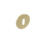 Satin Brass Millhouse Brass Key Escutcheons on 5mm Slimline Round Rose - (MHSRKSB)