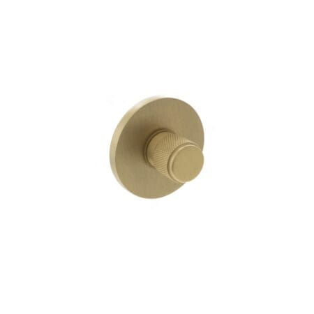 Satin Brass Millhouse Brass Knurled WC Turn and Release on 5mm Slimline Round Rose - (MHSRKWCSB)