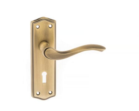 Atlantic Matt Antique Brass Old English Warwick Key Lever Door Handle on Backplate - (OE178KMAB)