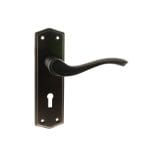 Urban Dark Bronze Old English Warwick Key Lever Door Handle on Backplate - (OE178KUDB)