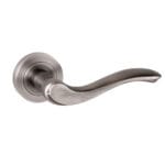 Matt Gun Metal Old English Warwick Lever Door Handle on Round Rose - (OE178MBN)