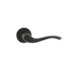 Matt Black Old English Warwick Lever Door Handle on Round Rose - (OE178MB)