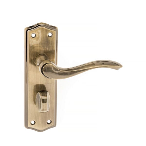 Atlantic Antique Brass Old English Warwick WC Lever Door Handle on Backplate - (OE178WCAB)