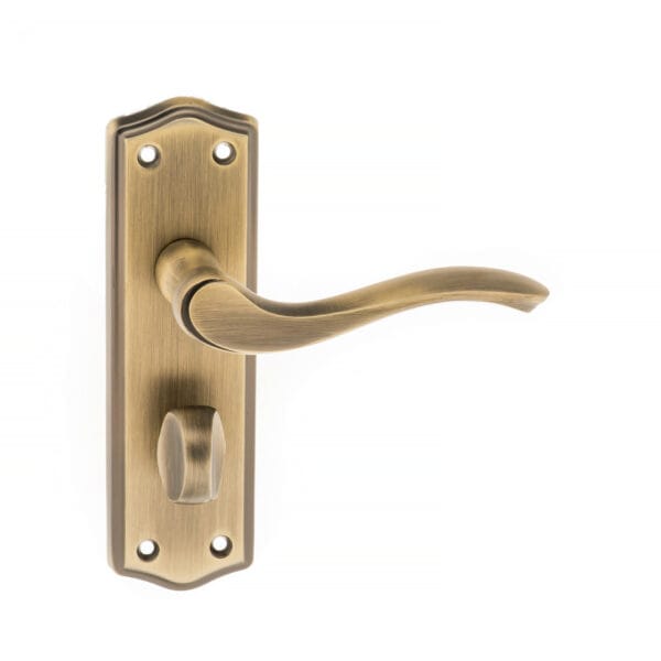 Atlantic Matt Antique Brass Old English Warwick WC Lever Door Handle on Backplate - (OE178WCMAB)