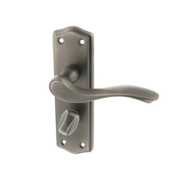 Atlantic Matt Gun Metal Old English Warwick WC Lever Door Handle on Backplate - (OE178WCMBN)
