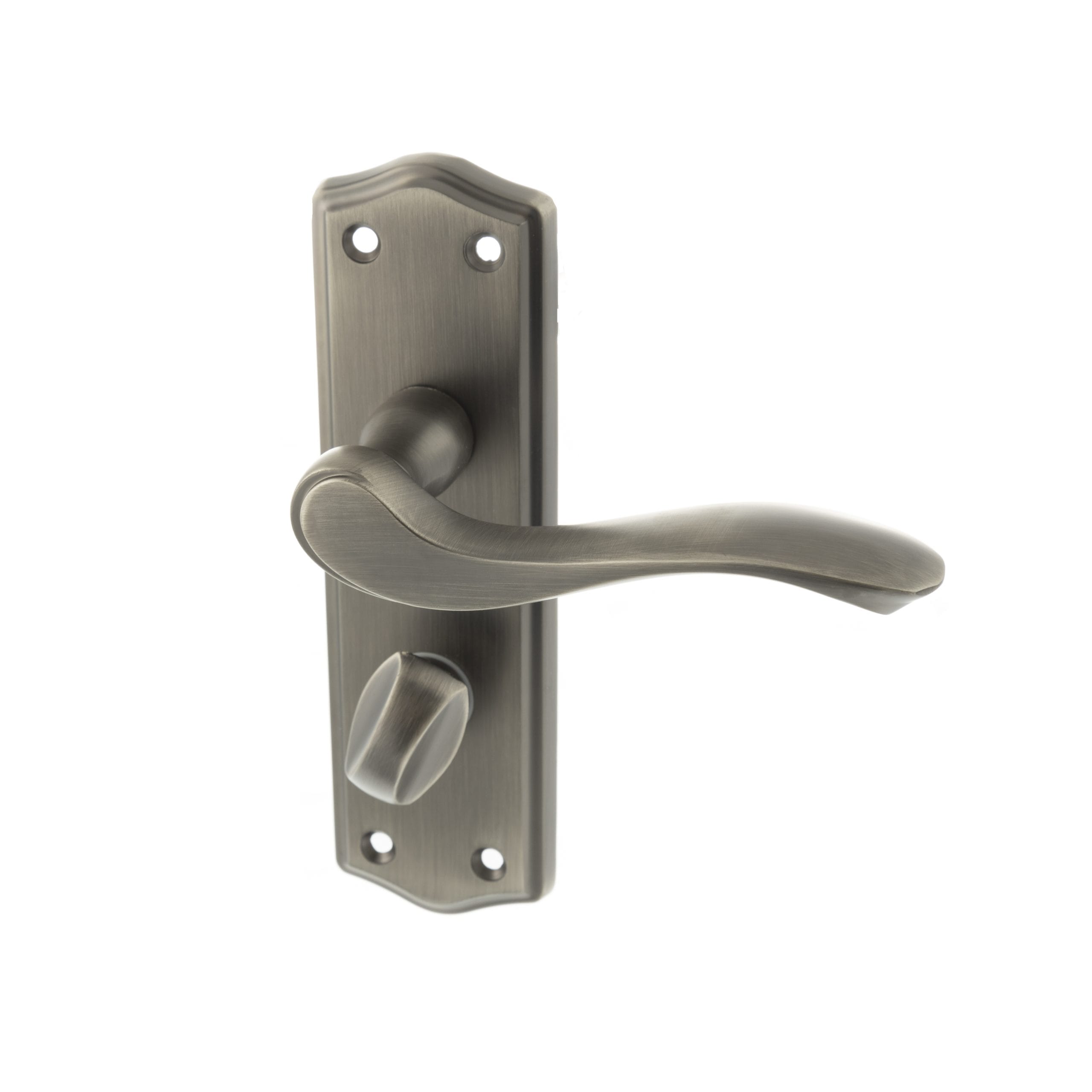 OE178WCMBN_WARWICK_HiRes-1.jpg Atlantic Matt Gun Metal Old English Warwick WC Lever Door Handle on Backplate - (OE178WCMBN) - Image 1
