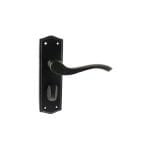 Atlantic Matt Black Old English Warwick WC Lever Door Handle on Backplate - (OE178WCMB)