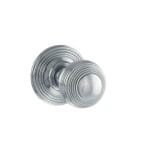 Atlantic Polished Chrome Old English Ripon Solid Brass Reeded Beehive Mortice Door Knob on Concealed Fix Rose - (OE50RMKPC)