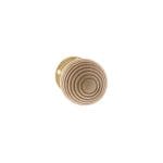 Atlantic Polished Brass Old English Bridlington Wood Reeded Beehive Door Knob on Face Fix Rose - (OE57RMKPB)