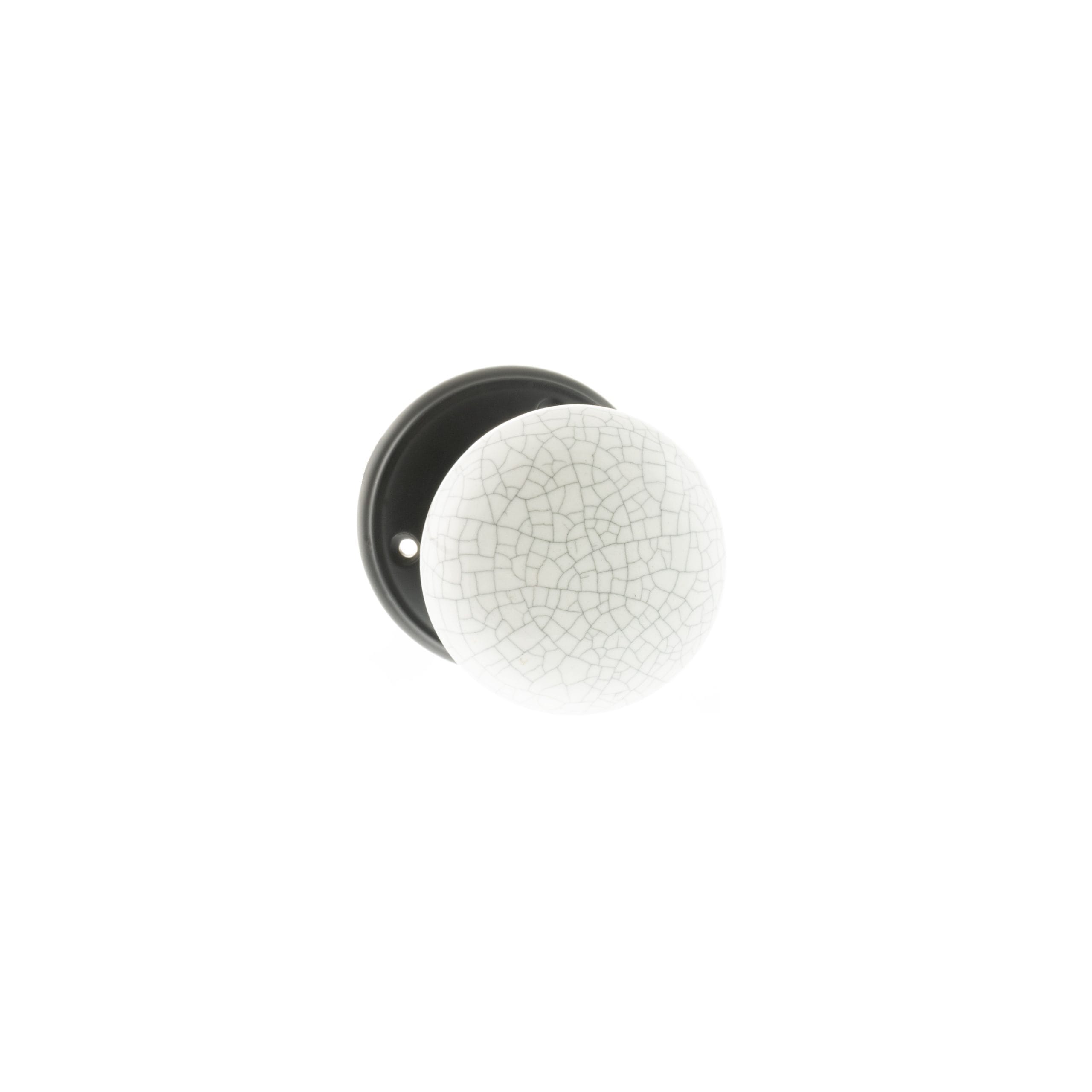 OE59CMKWHMB-OLD-ENGLISH-SKIPTON-WHITE-CRACKLE-MORTICE-KNOB_MATT-BLACK_1_HR.jpg Atlantic Matt Black Old English Skipton Porcelain White Crackle Door Knob on Face Fix Rose - (OE59CMKWHMB) - Image 1