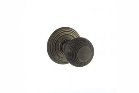 Atlantic Urban Bronze Old English Ripon Solid Brass Reeded Beehive Mortice Door Knob on Concealed Fix Rose - (OE50RMKUB)