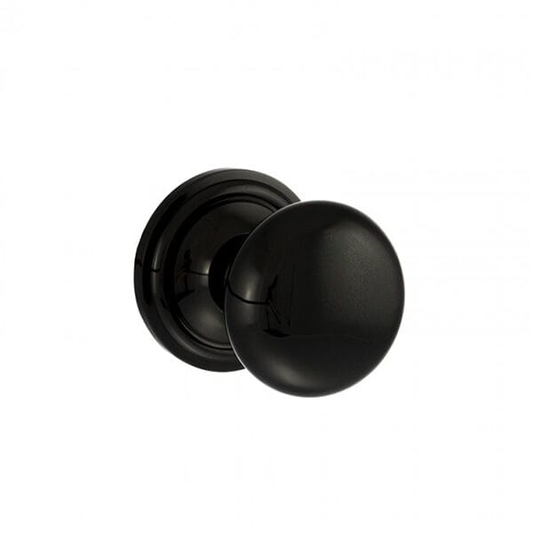 Atlantic Black Nickel Old English Harrogate Solid Brass Mushroom Mortice Knob on Concealed Fix Rose - (OE58MMKBN)
