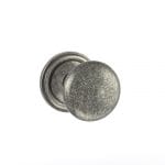 Atlantic Distressed Silver Old English Harrogate Solid Brass Mushroom Mortice Knob on Concealed Fix Rose - (OE58MMKDS)