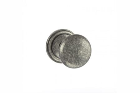 Atlantic Distressed Silver Old English Harrogate Solid Brass Mushroom Mortice Knob on Concealed Fix Rose - (OE58MMKDS)