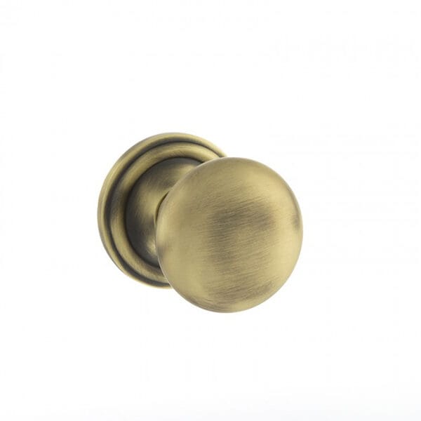 Atlantic Matt Antique Brass Old English Harrogate Solid Brass Mushroom Mortice Knob on Concealed Fix Rose - (OE58MMKMAB)