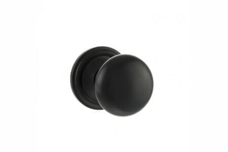 Atlantic Matt Black Old English Harrogate Solid Brass Mushroom Mortice Knob on Concealed Fix Rose - (OE58MMKMB)