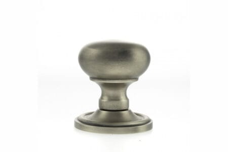 Atlantic Matt Gun Metal Old English Harrogate Solid Brass Mushroom Mortice Knob on Concealed Fix Rose - (OE58MMKMBN)