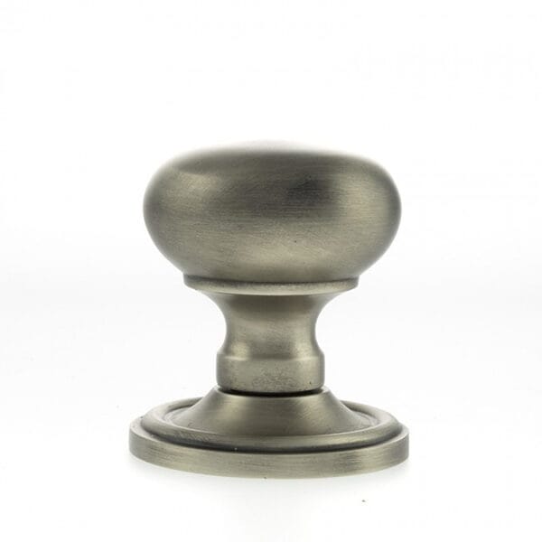 Atlantic Matt Gun Metal Old English Harrogate Solid Brass Mushroom Mortice Knob on Concealed Fix Rose - (OE58MMKMBN)