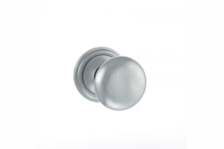 Atlantic Satin Chrome Old English Harrogate Solid Brass Mushroom Mortice Knob on Concealed Fix Rose - (OE58MMKSC)