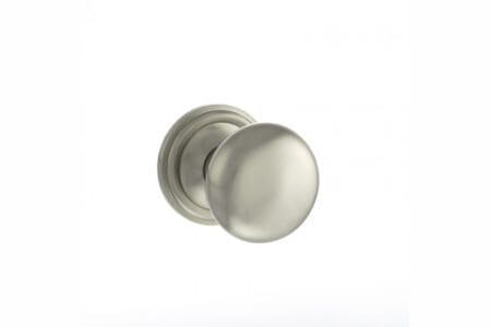 Atlantic Satin Nickel Old English Harrogate Solid Brass Mushroom Mortice Knob on Concealed Fix Rose - (OE58MMKSN)