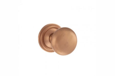 Atlantic Urban Satin Copper Old English Harrogate Solid Brass Mushroom Mortice Knob on Concealed Fix Rose - (OE58MMKUSC)