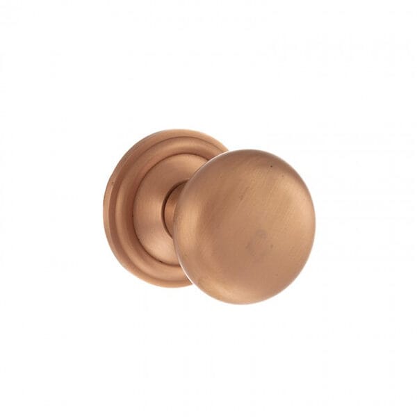 Atlantic Urban Satin Copper Old English Harrogate Solid Brass Mushroom Mortice Knob on Concealed Fix Rose - (OE58MMKUSC)