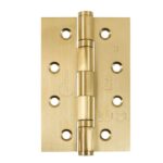 Grade 7 Stainless Steel Slim Knuckle Ball Bearing Hinge 102x67x2mm SB | Door Hinge Hardware - Heavy - Duty, Ball Bearing, Satin Brass (14344)