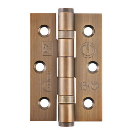 Grade 7 Ball Bearing Hinge 76mm MAB | Door Hinge Hardware - Heavy - Duty, Ball Bearing, Matt Antique Brass (14852MAB)