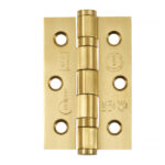 Grade 7 Ball Bearing Hinge 76mm SB | Door Hinge Hardware - Heavy - Duty, Ball Bearing, Satin Brass (14852SBP)