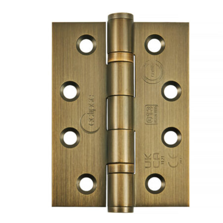 Grade 13 Ball Bearing Hinge 100mm MAB | Door Hinge Hardware - Heavy - Duty, Ball Bearing, Matt Antique Brass (14854MAB)