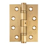 Grade 13 Ball Bearing Hinge 100mm SB | Door Hinge Hardware - Heavy - Duty, Ball Bearing, Satin Brass (14854SBP)
