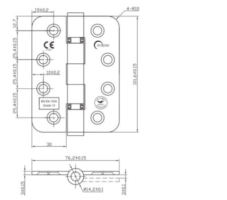 316 Marine Grade External Hinge | Door Hinge Hardware - Heavy - Duty, Smooth Action (14869G316) - Image 2