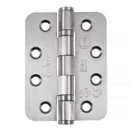 102x76mm Grade 13 Stainless Steel Radius Ball Bearing Hinge SSS | Door Hinge Hardware - Heavy - Duty, Ball Bearing, Satin Stainless Steel (14869)