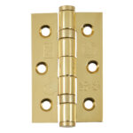Grade 7 Ball Bearing Hinge 76mm PB | Door Hinge Hardware - Heavy - Duty, Ball Bearing, Polished Brass (14885)
