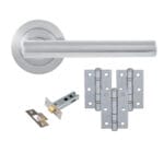 Eclipse Corvette (62156) Satin Chrome Lever On Rose Latch Pack (3 Hinge)